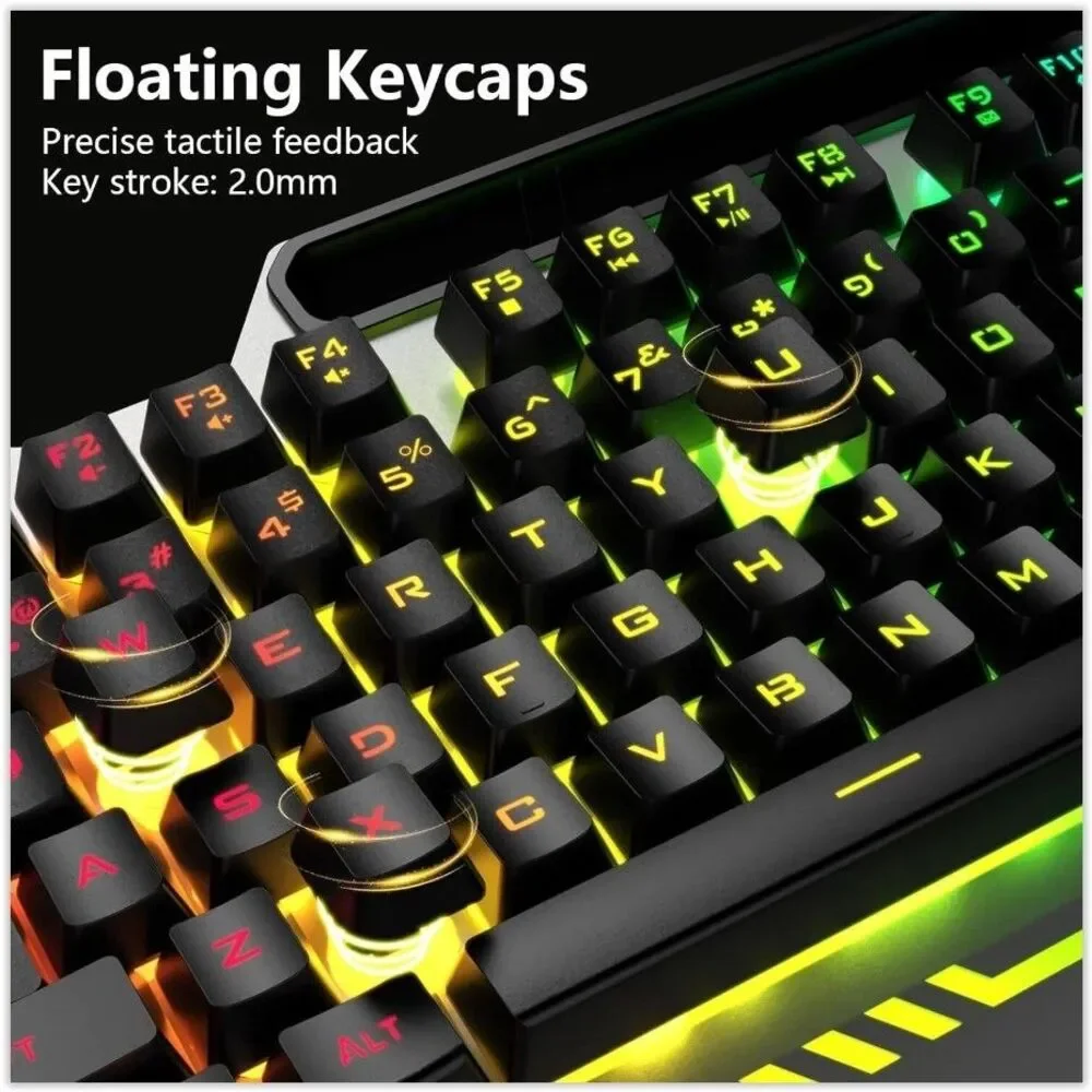 AULA Keyboard T102- 104 Key RGB Gaming Keyboard and Mouse Combo Wired No Box NEW